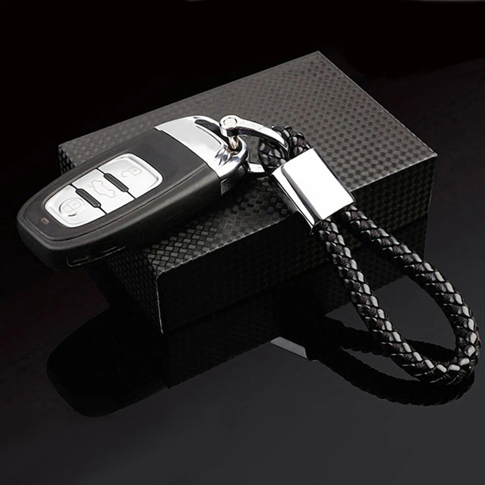 Металлический брелок для ключей из натуральной кожи с логотипом автомобиля Hyundai