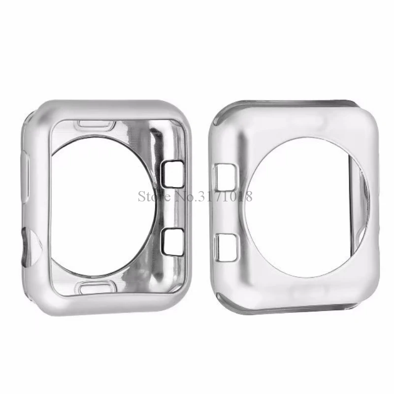 Чехол для часов из мягкого ТПУ для Apple Watch Series 1 2 3 4 5 38 мм 42 мм 40 мм 44 мм защитный чехол для часов s Чехол для iWatch 5 4 3 2 1 - Цвет: SILVER
