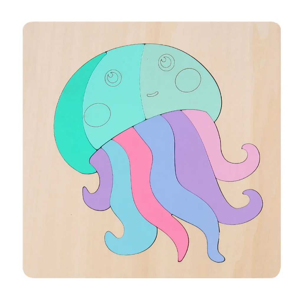 Детская игрушка деревянная головоломка доска мультфильм животное Обучение