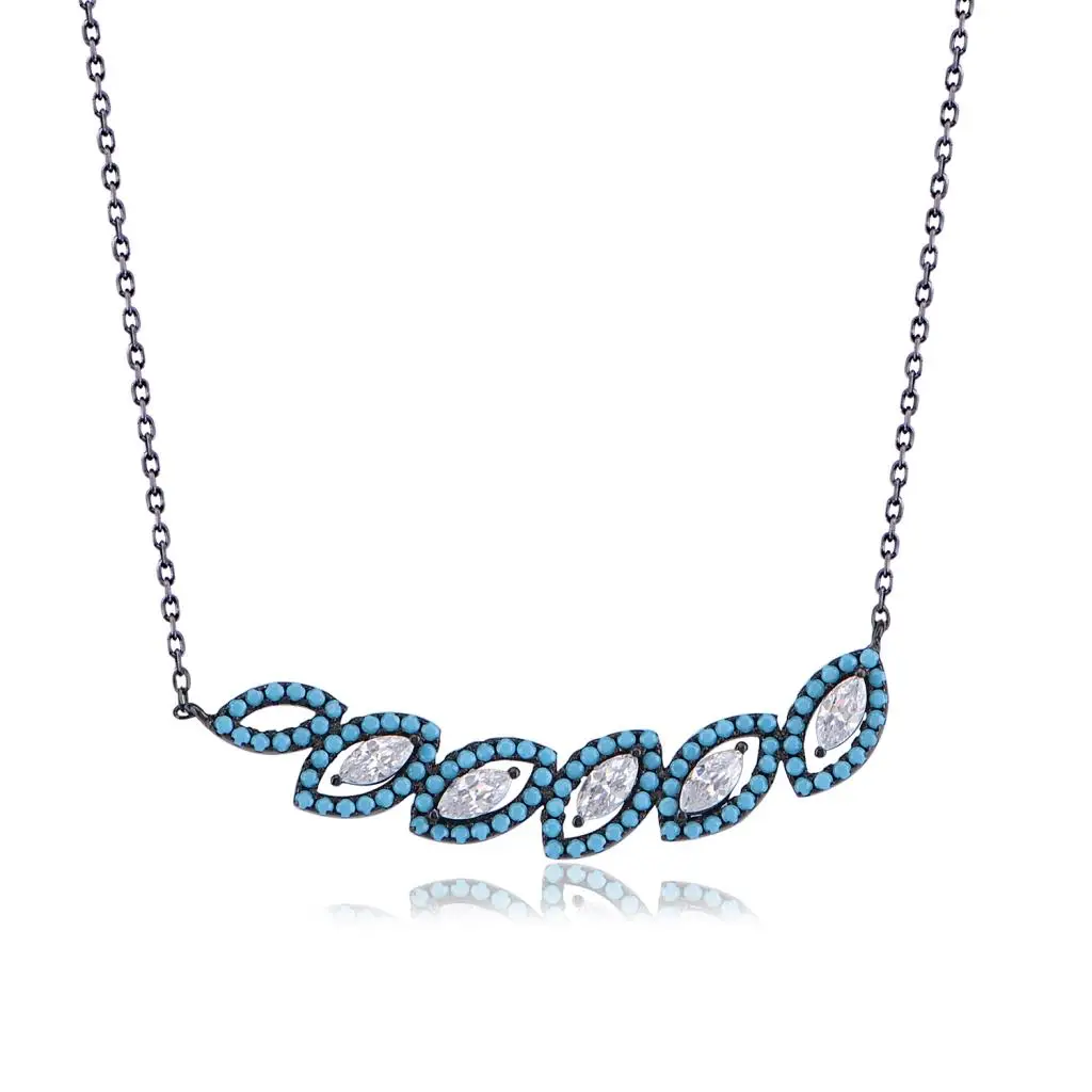 

Turquoise Stone Leaf Pendant