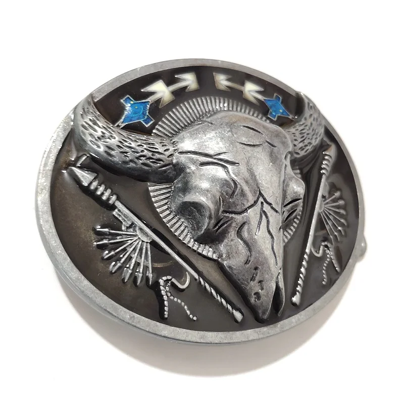 Винтажная Серебряная голова быка искусственный ковбой 3D Животные металлические