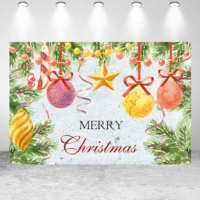 neoback merry christmas gift bells star dlitter gold snowflake christmas tree party banner photo backdrop photography background
