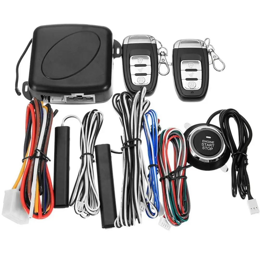 

Auto Alarm Remote Control Auto Keyless Entry Engine Start Alarm System Push Button Remote Starter Stop Auto