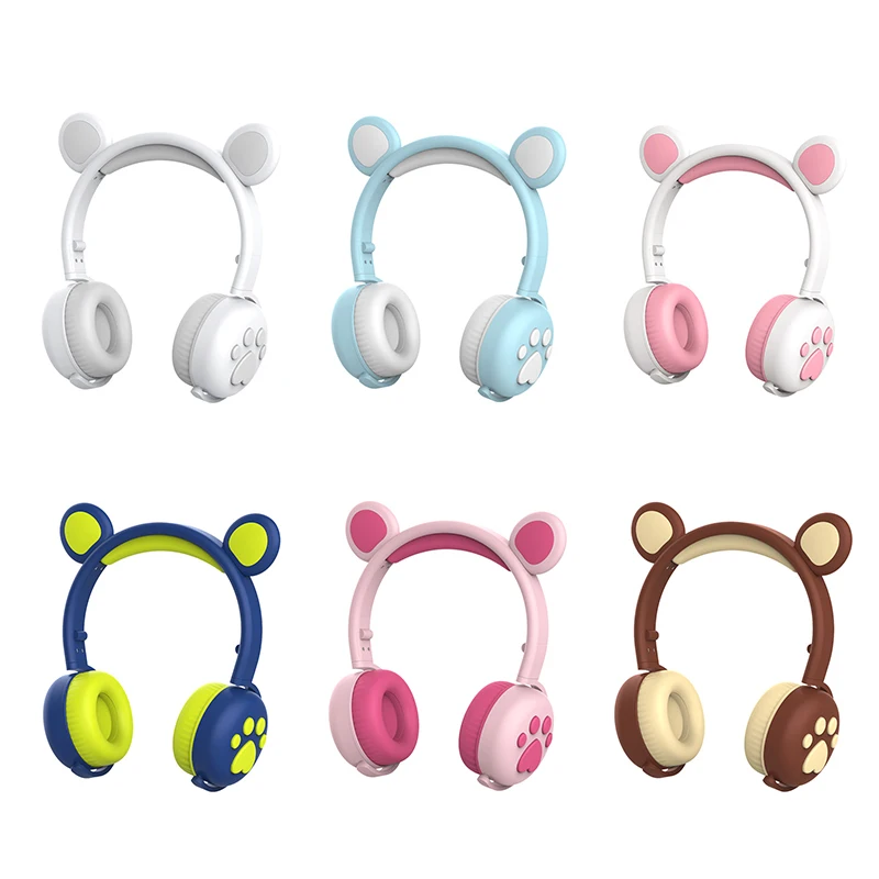 

LED Cat Ear Headphones Bluetooth 5.0 Noise Cancelling Adults Kids Girl Headset Support TF Card FM Radio With Mic Wireless+Wired