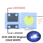 500 шт.лот для UNI LED подсветка LCD TV 3535 3537 LED SMD лампа шарик 1 Вт 6 в 3535 1,2 Вт Холодный белый UNI MSL-638DEZW-E26SC