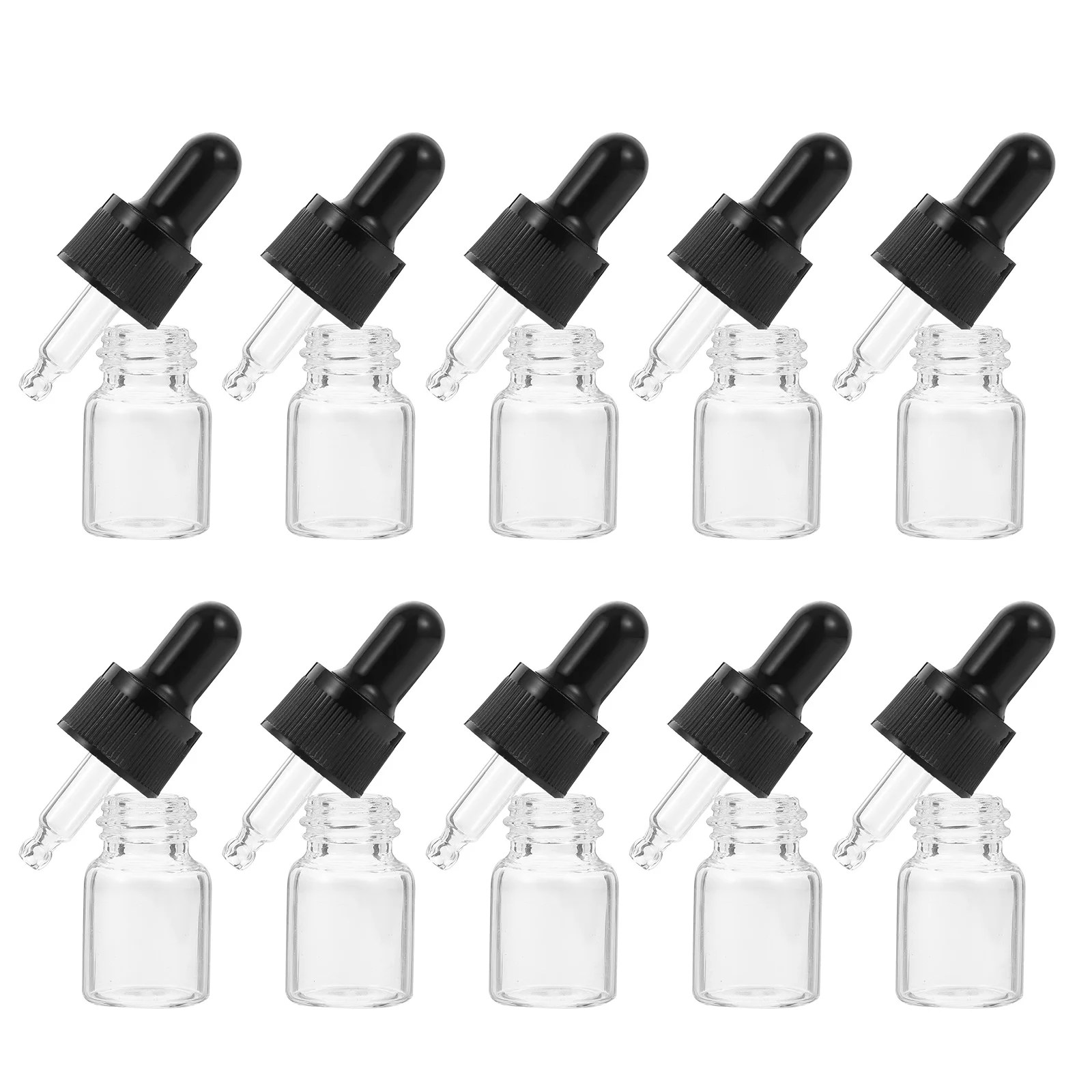 

10Pcs Glass Essential Oil Bottles Multi-function Dropper Bottles (Assorted Color)