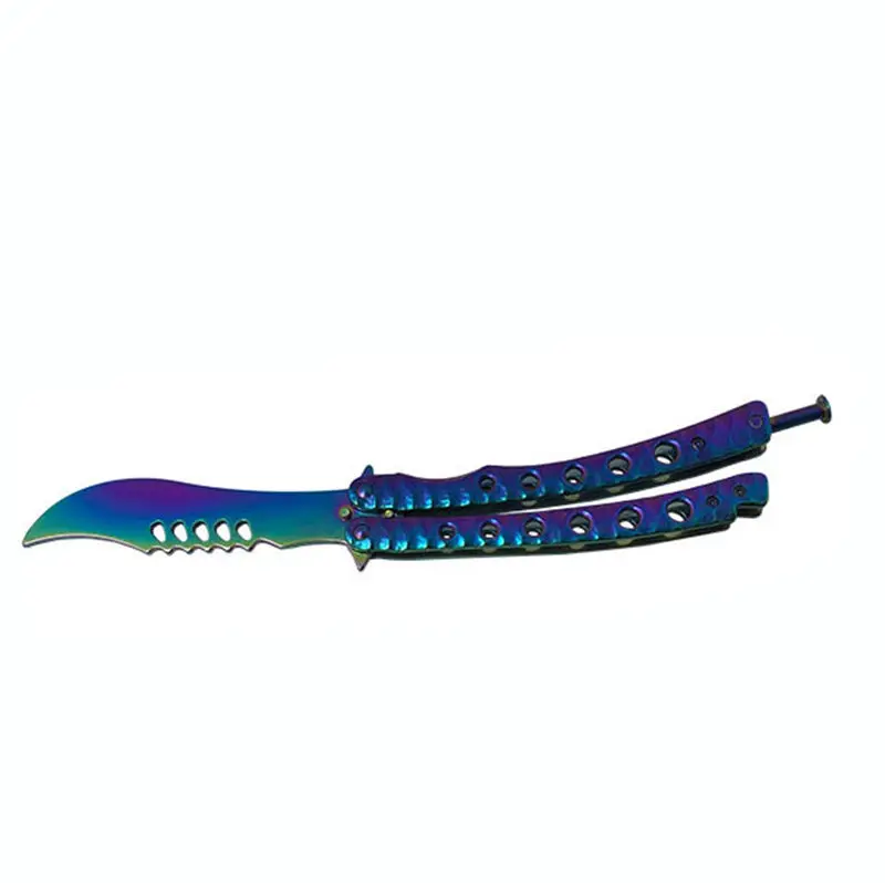 1120 Нож-бабочка, karambit, складной нож, тренировочный нож, лезвие, подарок, balisong, Counter Strike, игровой нож, не заточенный, металлический - Цвет: 1120