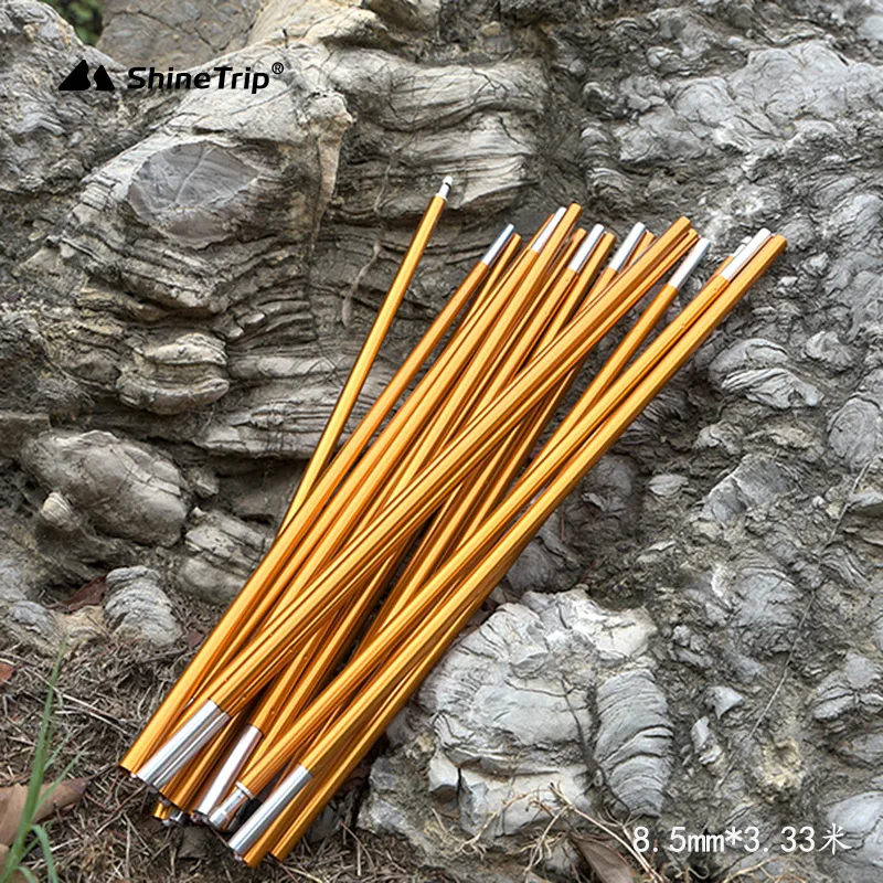 

ShineTrip 2Pc Outdoor Camping Equipment 8.5mm 3.33m High-strength Aluminum Tent Pole Alloy Tent Pole 5-8 People Tent Accessories