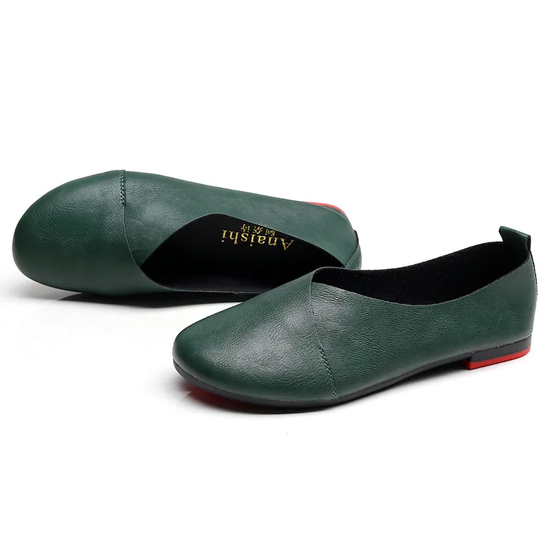 

2021 Spring and Summer New Original Retro Artistic Crafts Flat round Head Soft Bottom Low-Cut Comfortable Women's Shoes