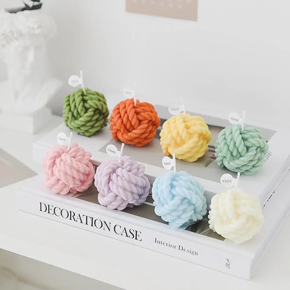 Пряжа шар свеча сделай сам грубая шерсть дизайнерская Ароматерапия Свеча для