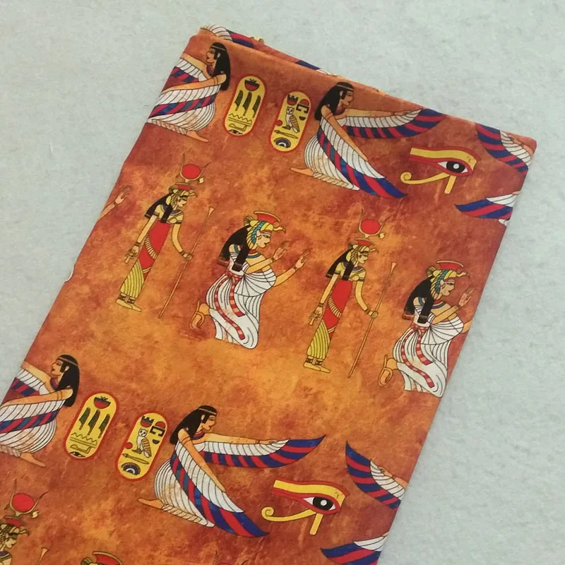 Новая хлопчатобумажная ткань с принтом человека Древнего Египта 010 пэчворк для