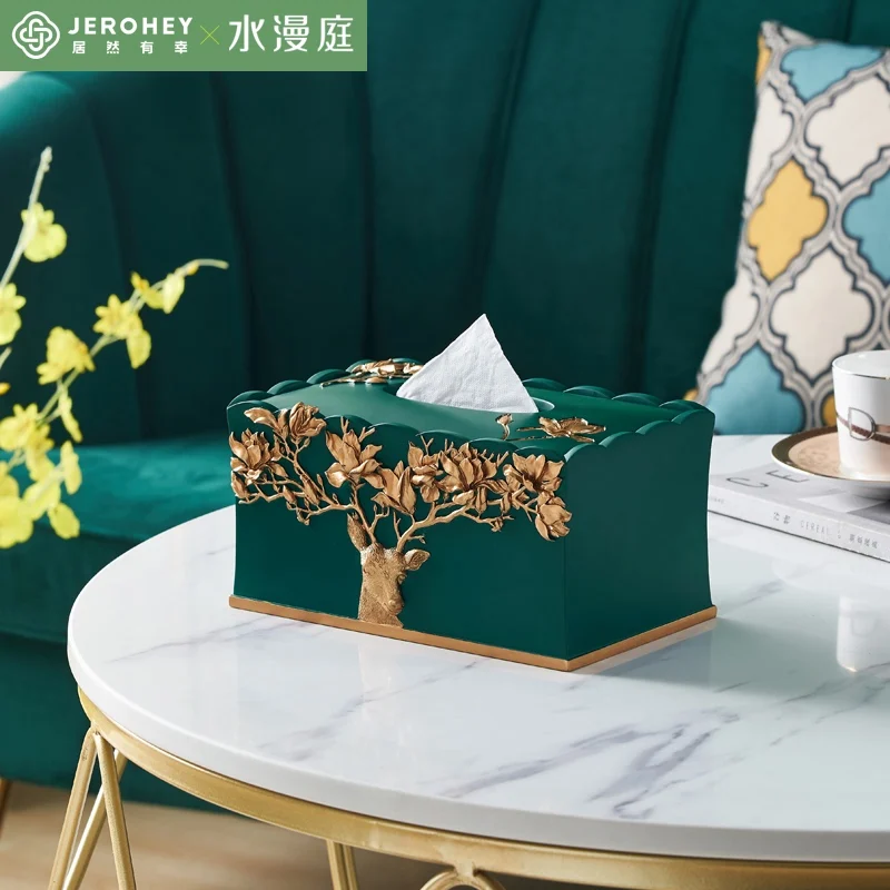 

Art Deer Tissue Boxes Drawer Modern Tissue Boxes Toilet Roll Vintage Napkin Dispenser Caja Almacenamiento Room Storage BW50ZJH