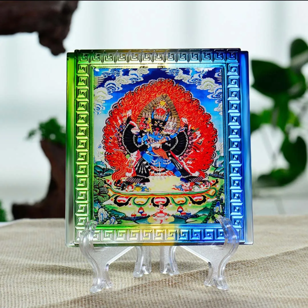 

GOOD # Wholesale Buddhist supplies Temple HOME altar crystal Yamantaka DA WEI DE JIN GANG Buddha ornament statue