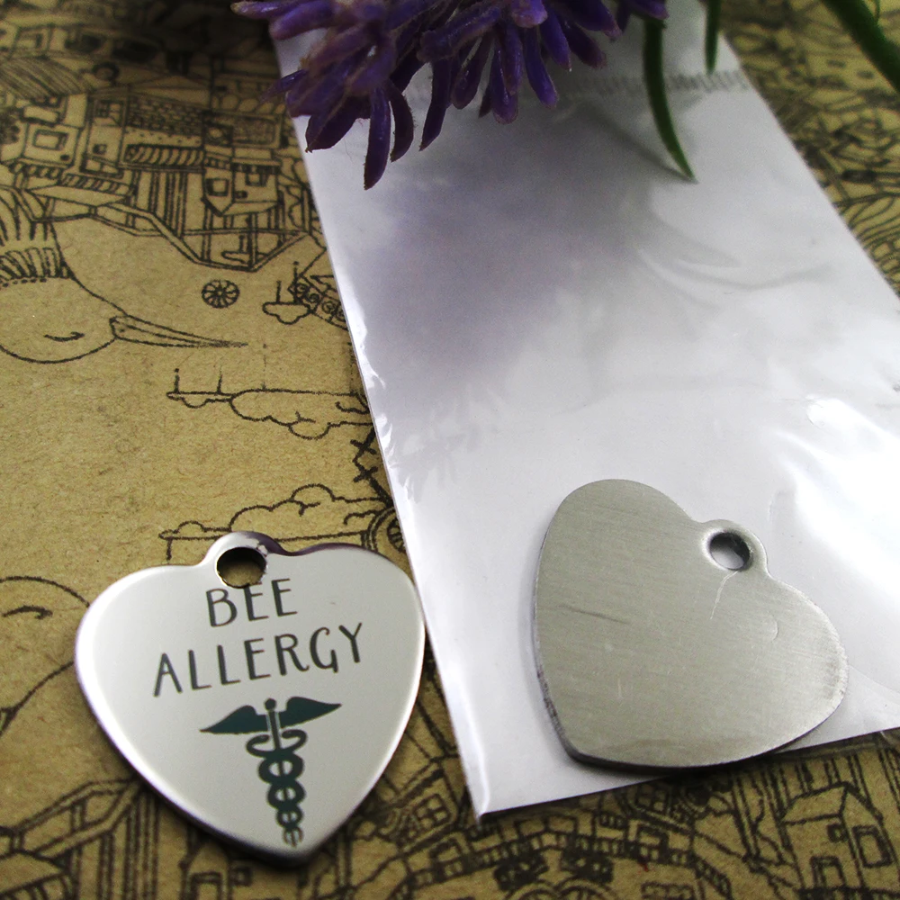 10 шт &quotпчелиная аллергия медицинская&quot из нержавеющей стали амулеты больше