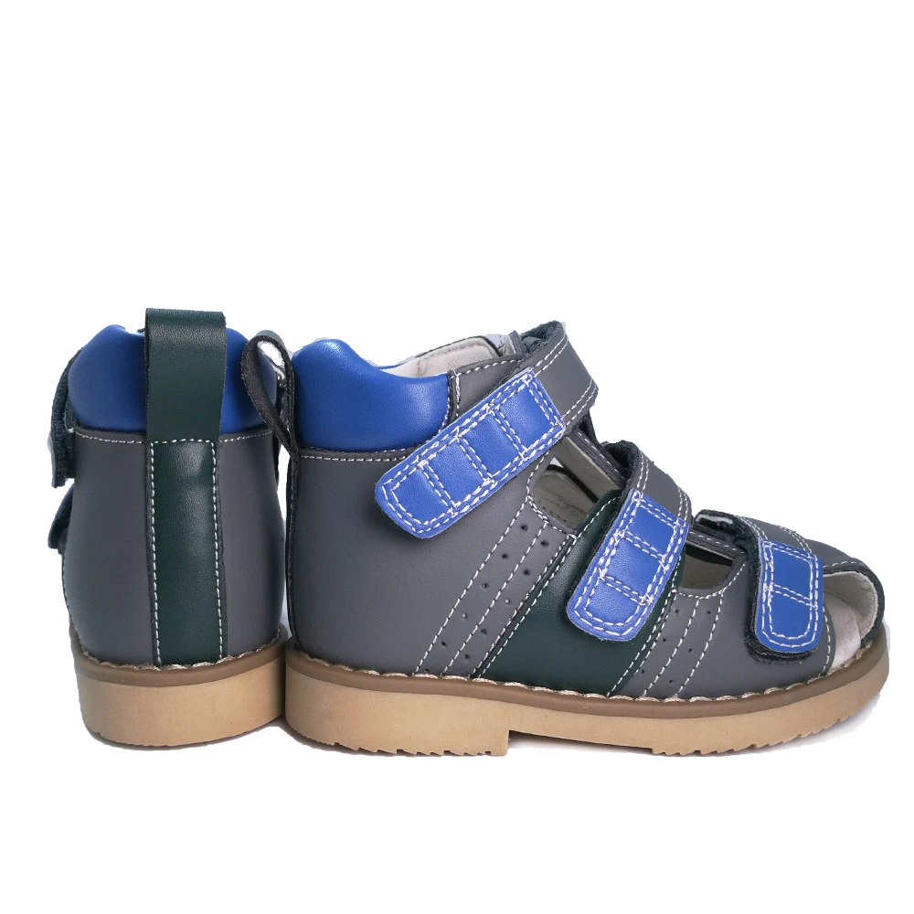 Ortoluckland New Boys Orthopedic Genuine Leather Shoes Closed Toe Toddler baby Sandals Shoes With Arch Support Skin Sole