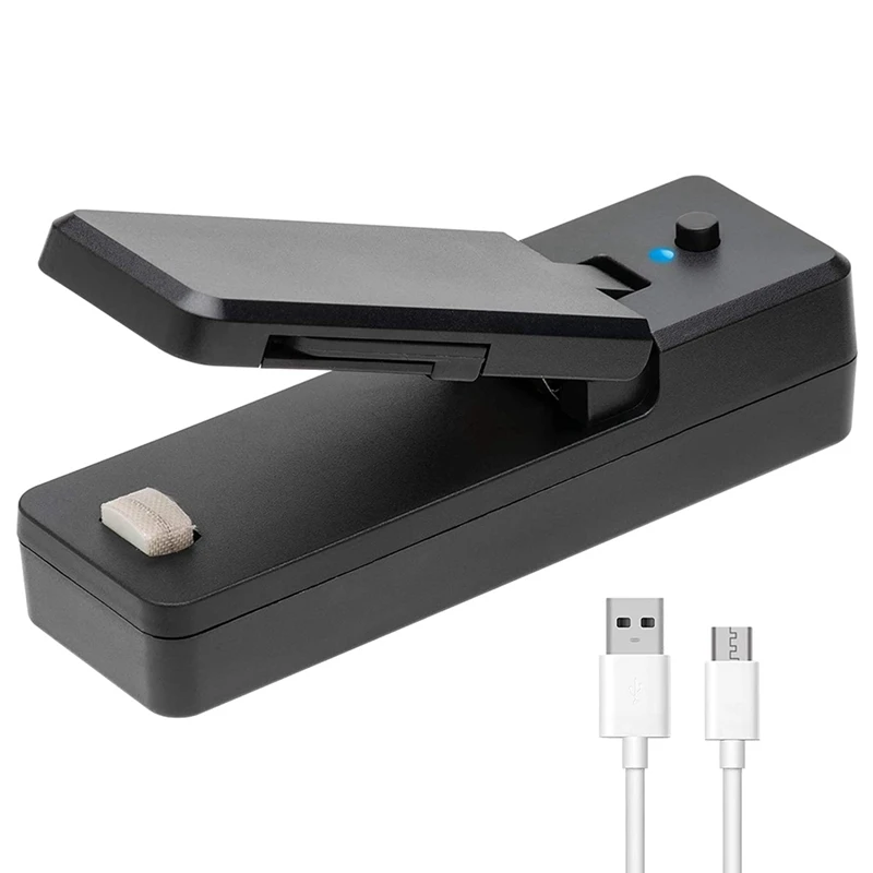 

Mini Bag Sealer-2In1 Portable Heat Sealers Rechargeable Handheld Vacuum Heat Sealers &Cutter for Plastic Bag Storage Food
