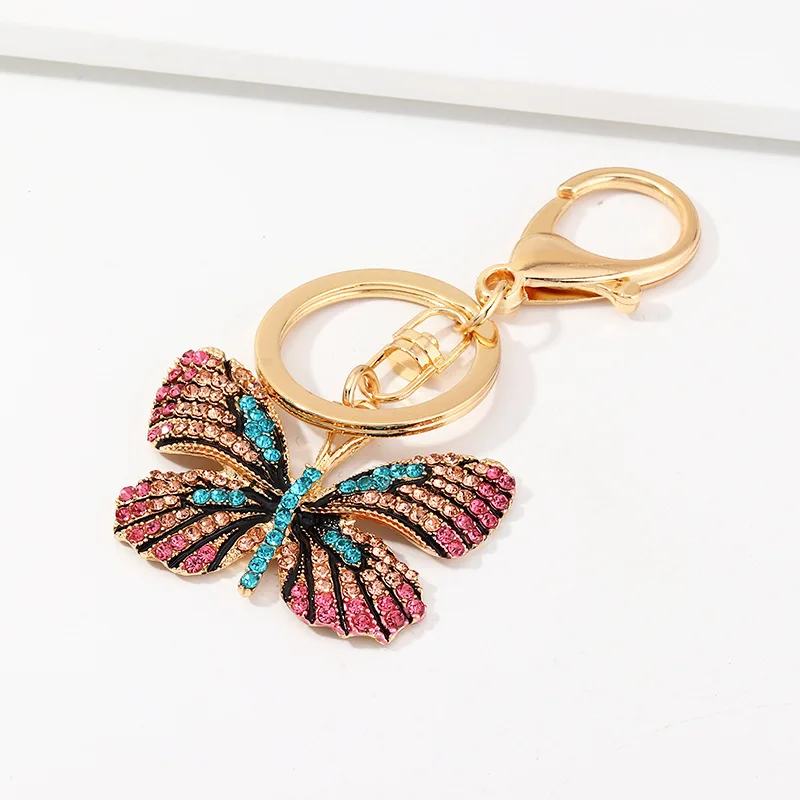 Новинка 2021 брелок вишневая бабочка с блестящим кристаллом милыми красными и