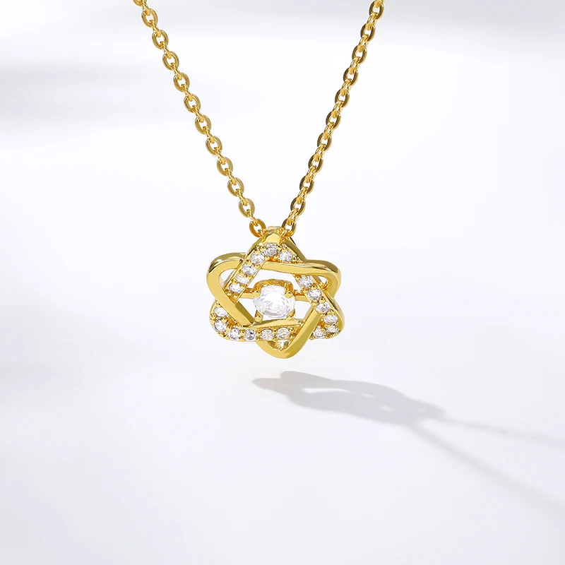Новинка Лидер продаж кулон в форме звезды с кубическим цирконием Женская цепочка