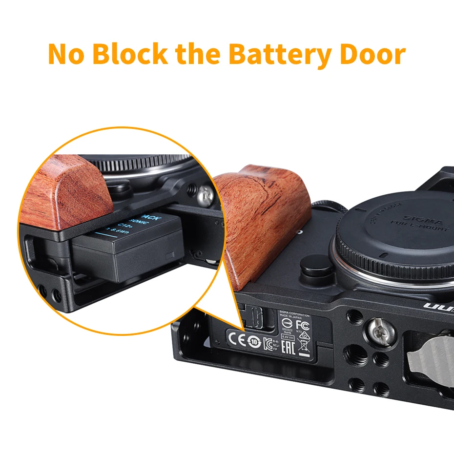 UURig Sigma FP беззеркальных Камера клетка с деревянной ручкой продлить Холодный