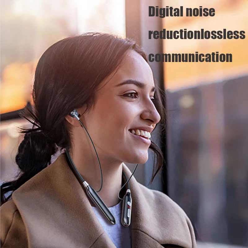 

100 hours Bluetooth Bass In Ear Wireless Headset Magnetic Neckband Sports Running Earphone Earplug Waterproof Noise Canceling