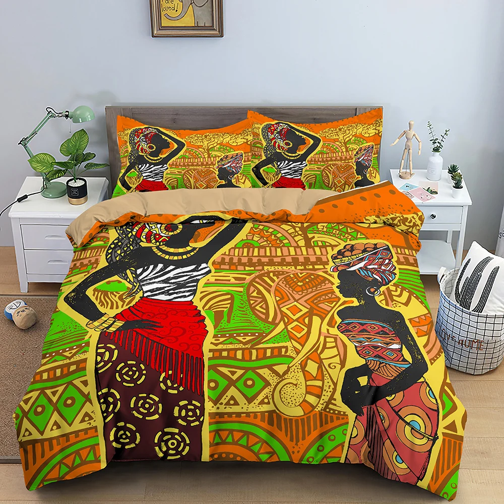 

Africa Women 3D Printed Bedding Sets Ethnic African Duvet Cover Set Queen King Quilt Cover Bed Linen Luxury Bed Quilt Pillowcase