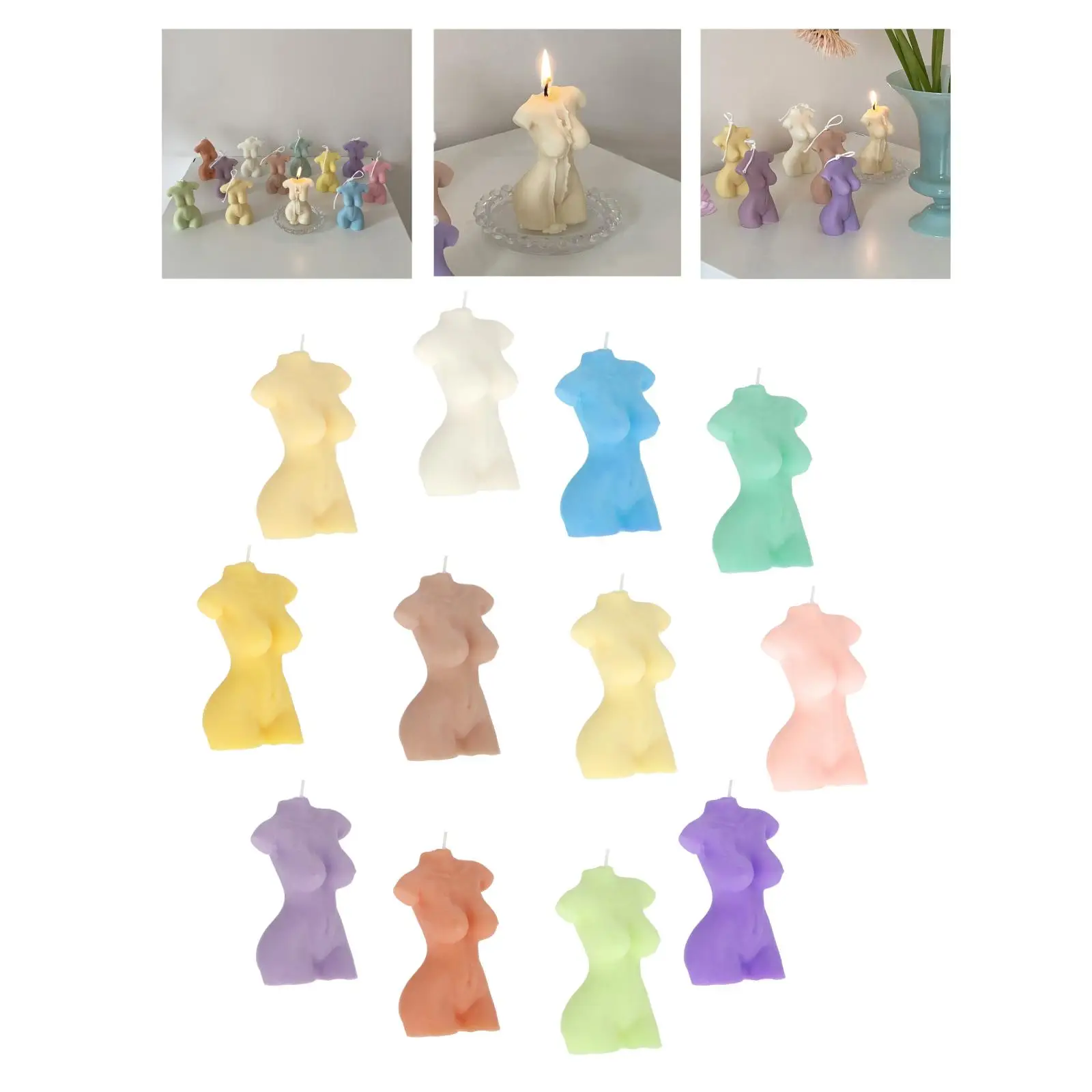 Female Naked Body Shape Statue Wax 3D Woman Torso Scented Candle Bedroom Office Bar Decorative Art Crafts Creative Props | Дом и сад