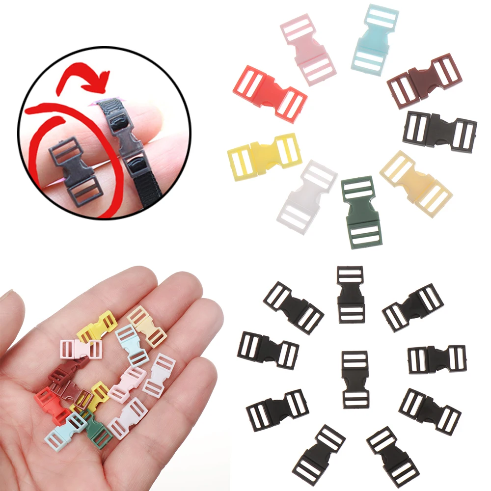 10Pcs 6mm Plastic Mini Buckle for DIY Doll Bag Handmade Backpack Button Bracelet Strap Dollhouse Tiny Camping Asseccories | Игрушки и