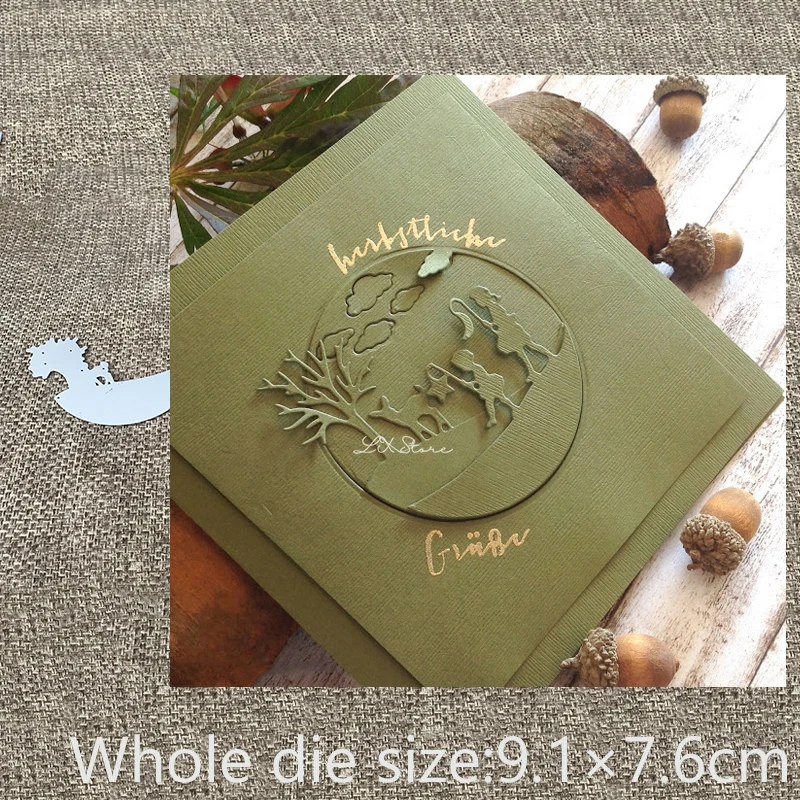 

XLDesign Craft Metal Cutting Die Stencil Semicircular deer tree Scrapbook Paper Card Craft Album DIY Embossing Die Cuts