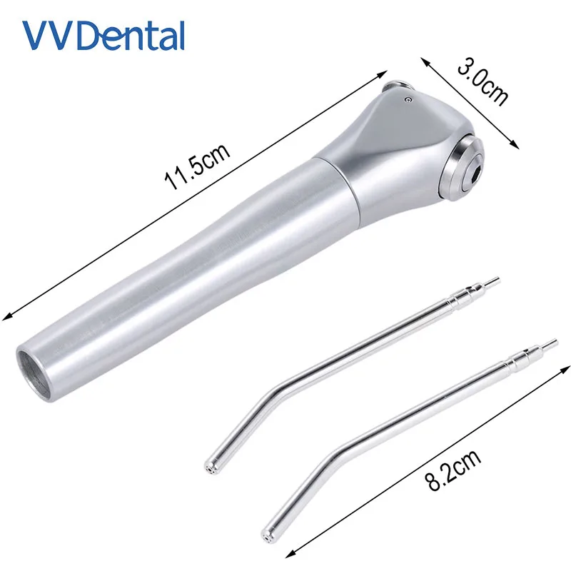 VVDental 1 Set Dental Air Water Spray Gun Triple 3 Way Syringe Handpiece + 2 Nozzles Tips Tubes For Dental Lab Silvery Available