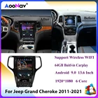 13,6 дюймовый Android GPS навигация Тесла стиль автомобильное радио для JEEP Grand Cherokee 2011 2012 2013-2021 автомобильный стерео Мультимедийный Плеер
