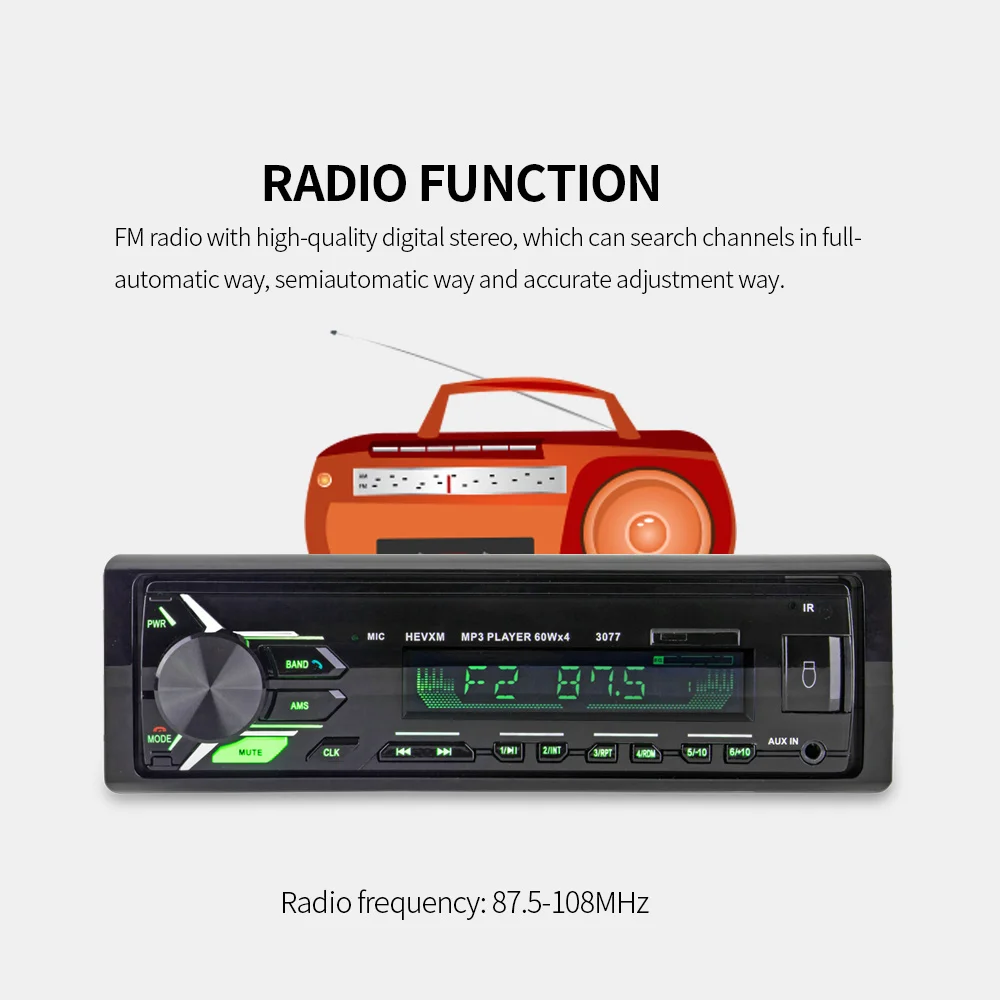 Автомобиль Радио стерео проигрыватель Bluetooth телефона AUX-IN MP3 FM/USB/1 Din/пульт дистанционного управления 12 В Прокат Авто Аудио распродажа Новинка