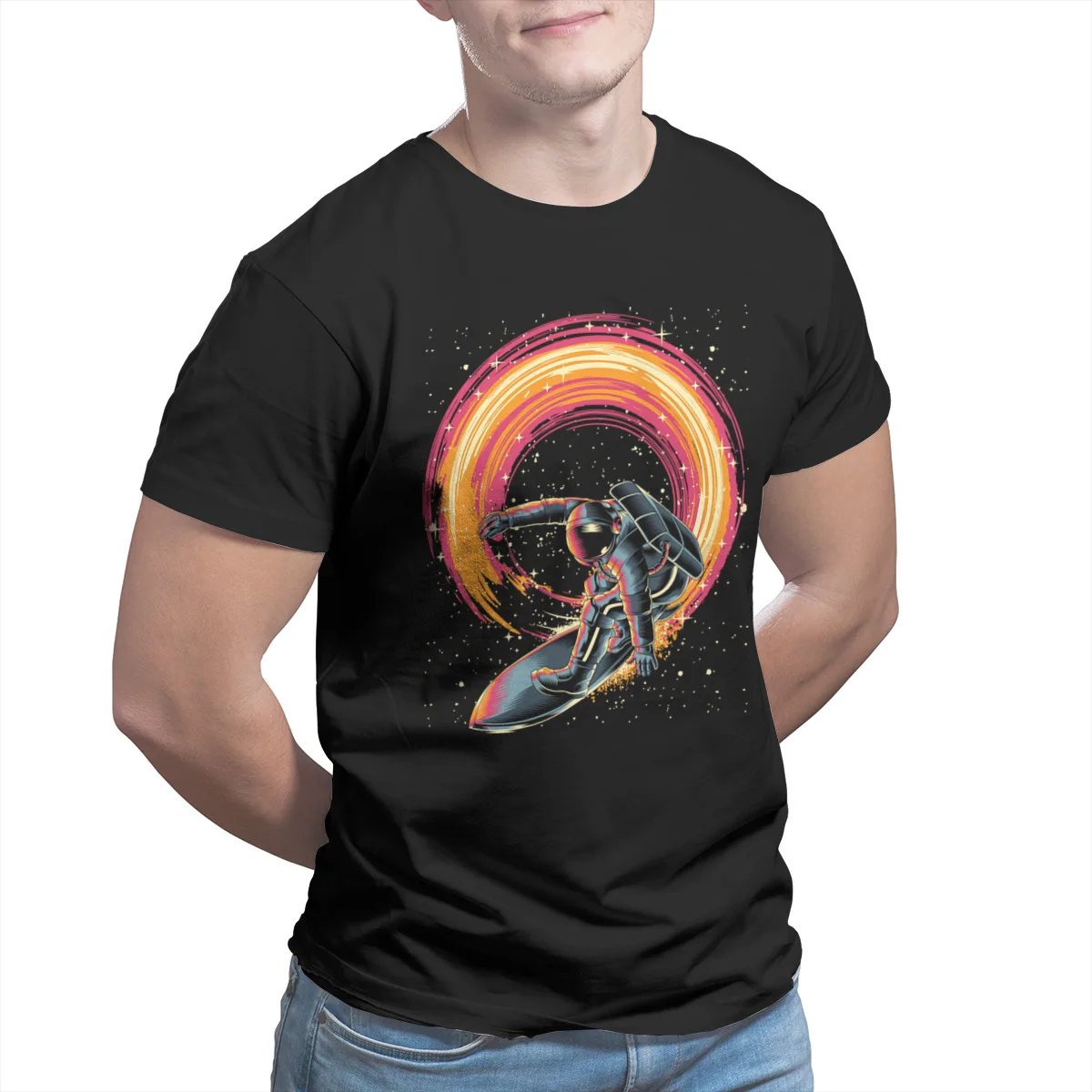 

Men's T-shirts Surfing Astronaut Surfer Fashion Vintage Oversized Top quality Hip-Hop T-shirt 33465