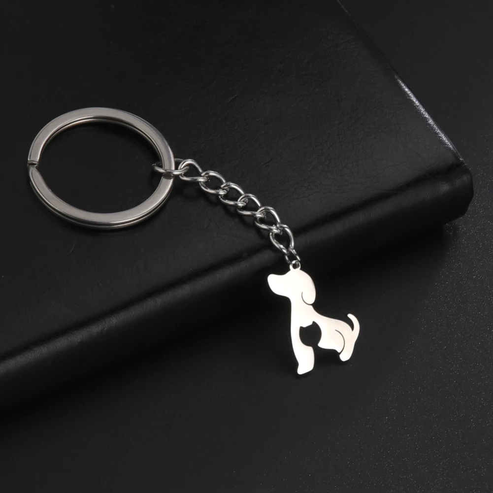 My Shape Dog Cat Key Chain for Women Men Stainless Steel Animals Shark Wolf Pendant Ring Keychain Fashion Jewrlry Gifts | Украшения и