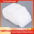 100 шт. пустые ароматизированные чайные пакетики для заварки с ниткой, фильтрующая бумага для травяной листовой чай