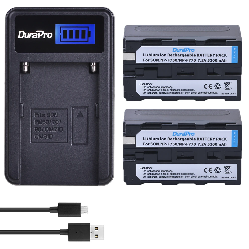 

NP-F750 5200mAh NP-F750/ NP-F770 перезаряжаемый литий-ионный аккумулятор + одиночное зарядное устройство с ЖК-дисплеем для Sony NP F970 F960 F550 F570 QM91D CCD-RV100