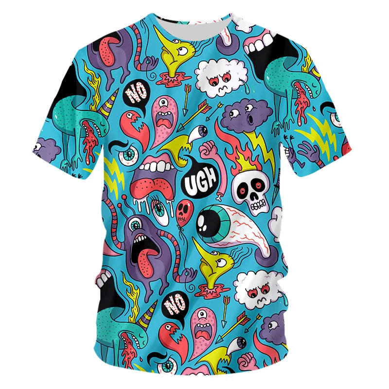 

Men 3D T-shirt Harajuku Summer O Neck Short Sleeve Tshirts Monster Printed Hip Hop Fashion Casual Streetwear Oversize Funny Tops