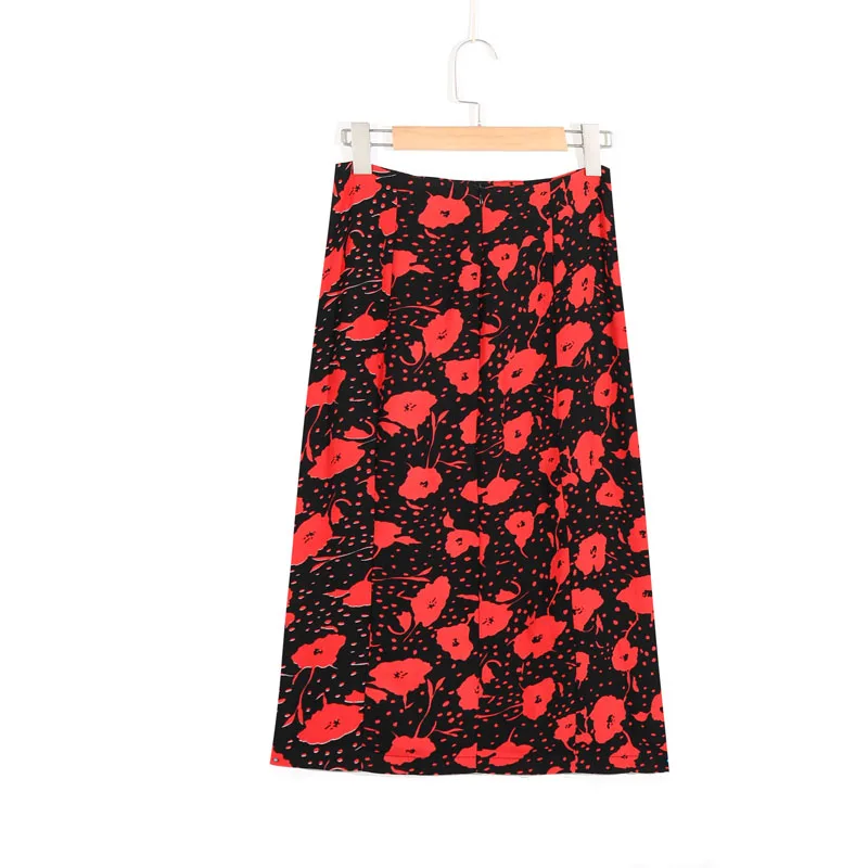 

Summer women's skirt casual flower print skirt