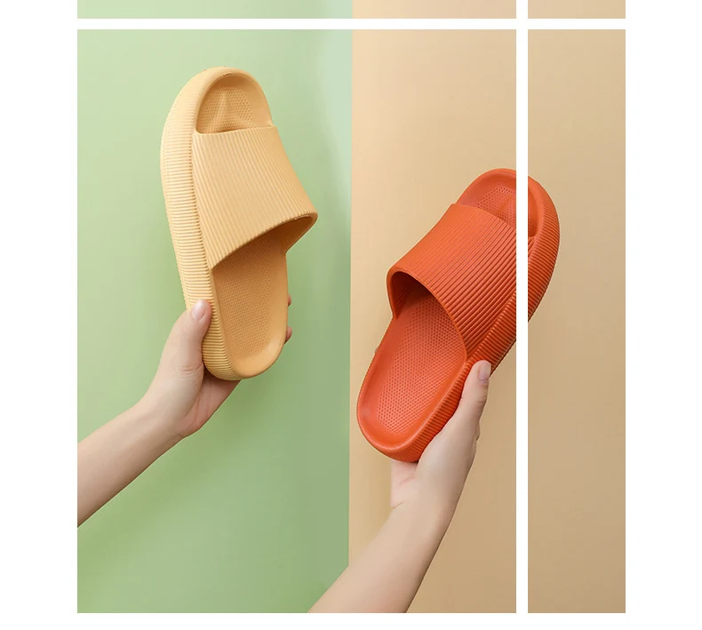 

Summer Home Women Heel Slippers Thick Bottom Serrated Sole Indoor Couples Platform Slippers Non Slip Bathroom Ladies Slides