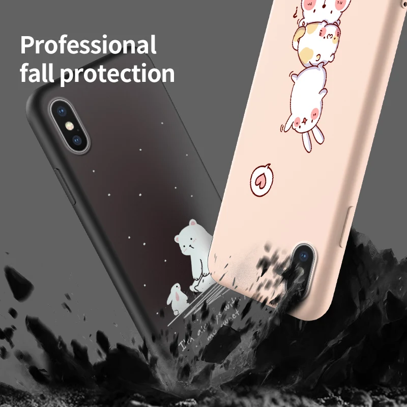 Силиконовый чехол для iPhone 6, 6 S, 7, 8 Plus, X, XR, Xs, Max, милый мультяшный чехол, силиконовый чехол, бампер для iPhone 11 Pro, Max, Funda, Coque Capa