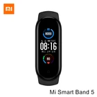 Умный Браслет Xiaomi Mi Band 5, Bluetooth 5,0, AMOLED, 2,5D, 1,1 дюйма, цветной экран, датчик сердечного ритма, водонепроницаемый браслет Miband 5 АТМ, приложение Mi Fit