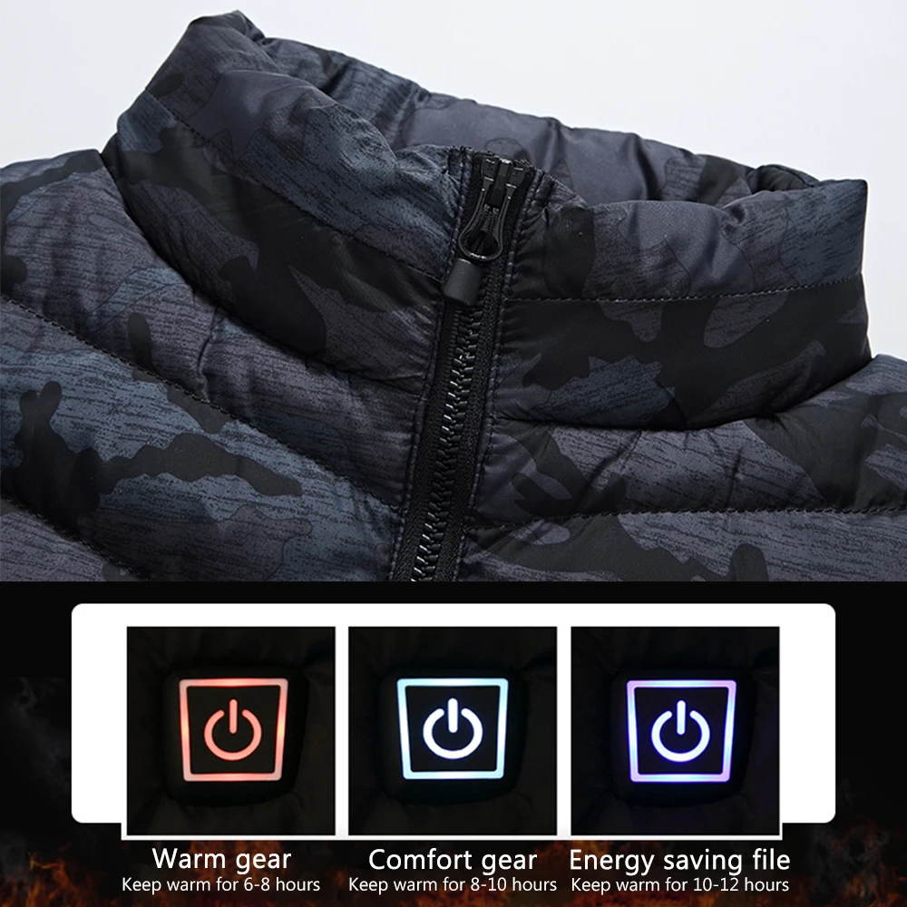 Зимняя куртка с подогревом теплый жилет USB умная Регулируемая Мужская для улицы