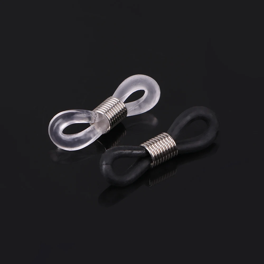 

Fashion Glasses Chain DIY Buckle Silicone Sunglasses Tassel Neck Chain Holder Rubber Loop End Solid Color Glasses Connector