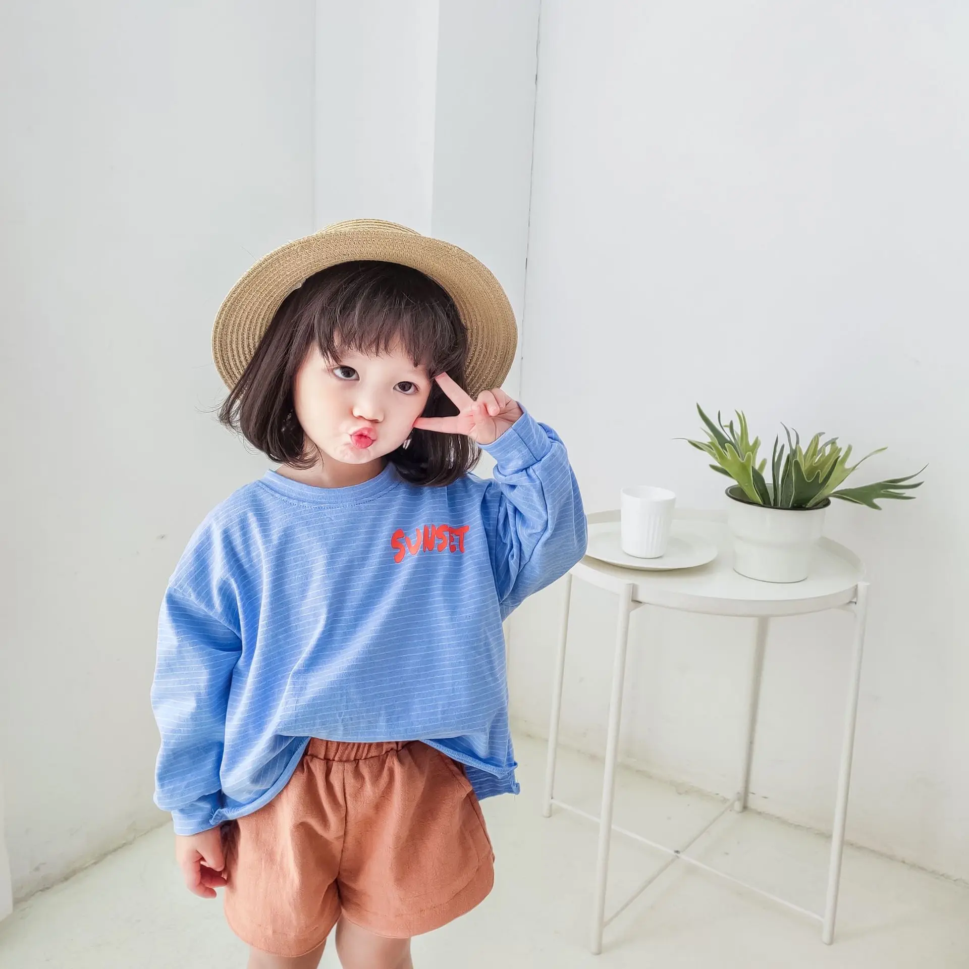 Весенне летние повседневные футболки с длинным рукавом для мальчиков и девочек