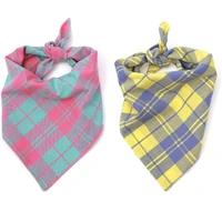 dog bandana pet classic plaid scarf triangular bibs washable and adjustable dog handkerchiefs scarf accessories for large dogs