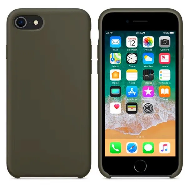 Черный зеленый Силиконовый чехол для телефона для Iphone 7, 8 Plus, чехол для Iphone 6, 6S Plus, X, XS, MAX, XR, 7, 8, без логотипа, Роскошный чехол s+ сумка - Цвет: Черный зеленый