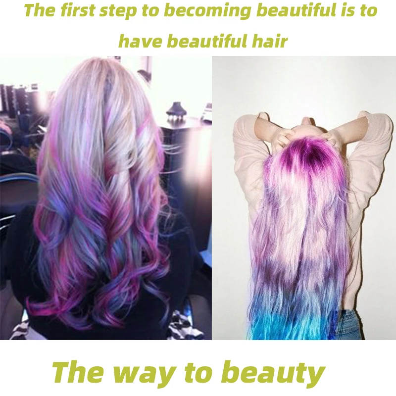 

Long black gradient blue pink synthetic wig natural wave bangs hairstyle ladies cosplay party heat-resistant fiber