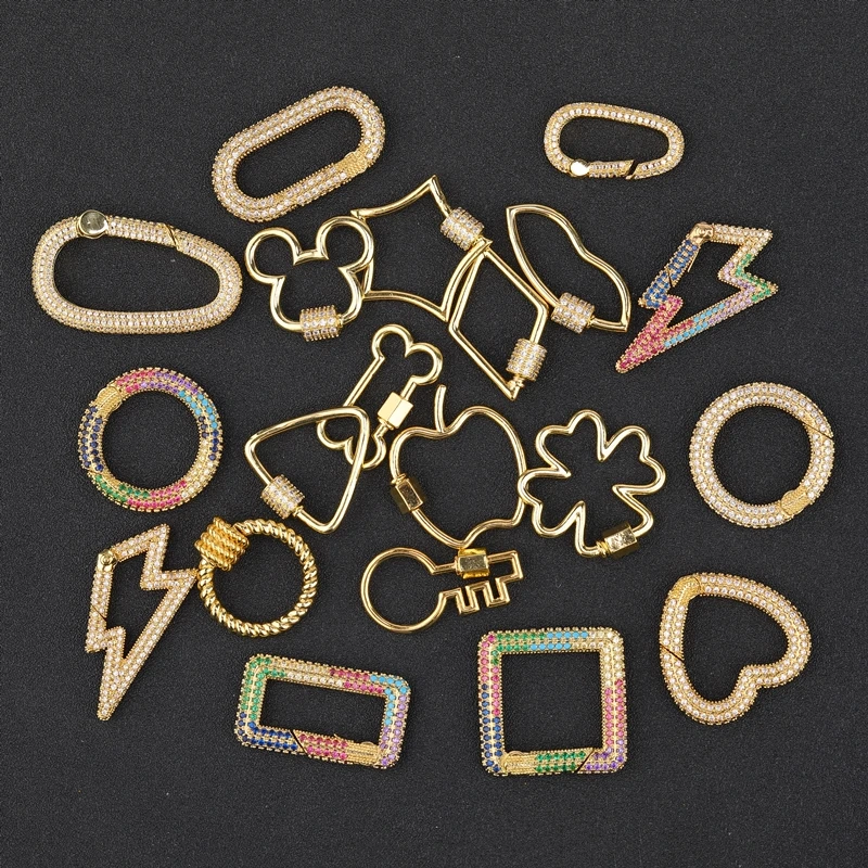 Juya DIY Jewelry Punk Accessory Supplies Fastener Carabiner Screw Lock Clasps Accessories For Handmade Pendant Making | Украшения и