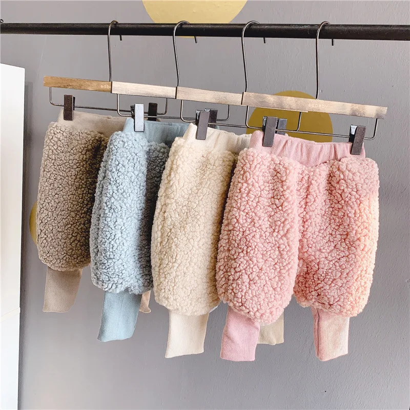 Штаны для мальчиков и девочек сезон осень зима теплые Плотные хлопковые штаны из