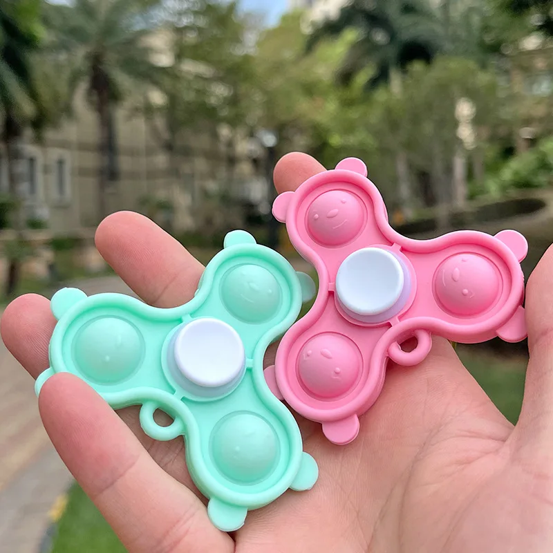 

New Bubble Music Fingertip Spinner Simple Dimple Pressing Finger Decompression Toy Keychain Fidget Toy Sensory Push Bubble Toy