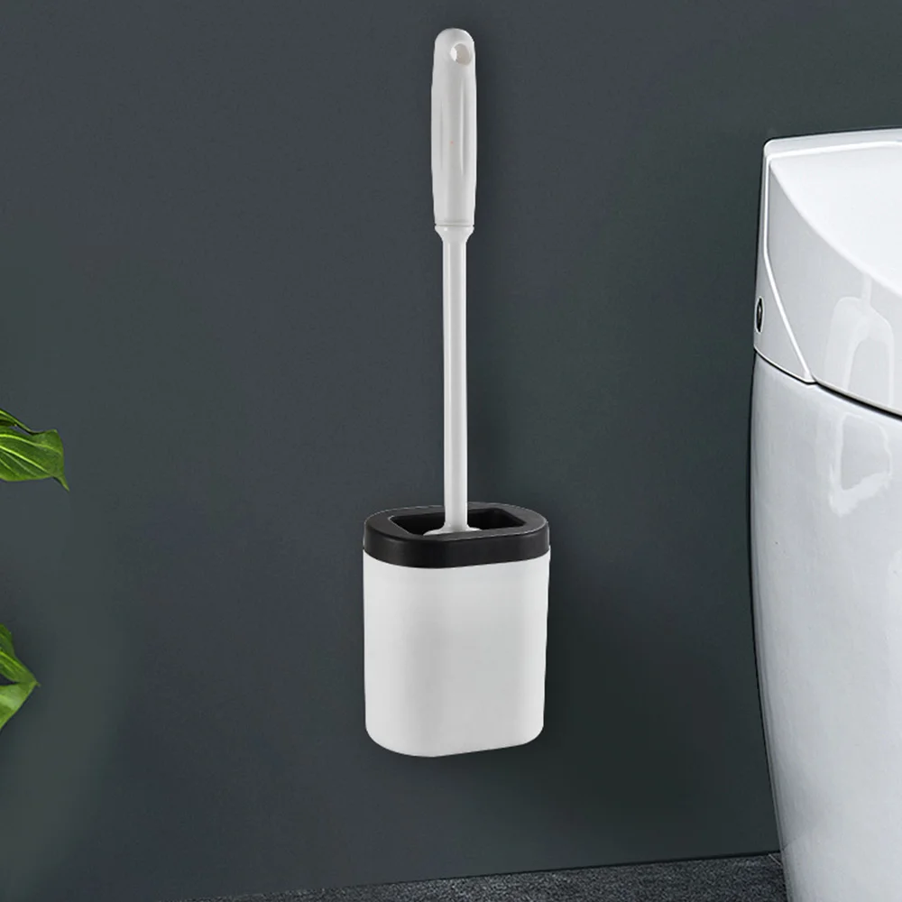 

Silicone Toilet Brush with Holder Soft Bristles Easy Clean Toilet Brush Wall Mounted Floor Standing Bathroom Cleaning Tools